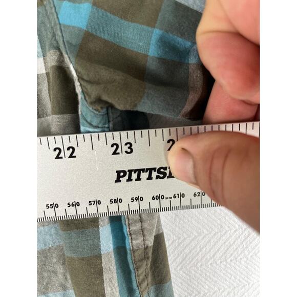 C.E. Schmidt Workwear Men's Plaid Button Down Shirt XL Blue Gray White - Picture 3 of 8